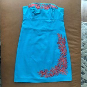 Lilly Pulitzer Bowen Turquoise Coral Dress